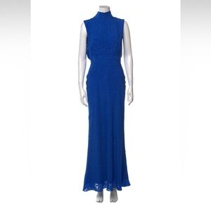 Saloni beautiful blue textured maxi dress.  US size 4